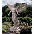 Decoración de jardín Talla de piedra Estatua de ángel de oración de mármol de tamaño natural